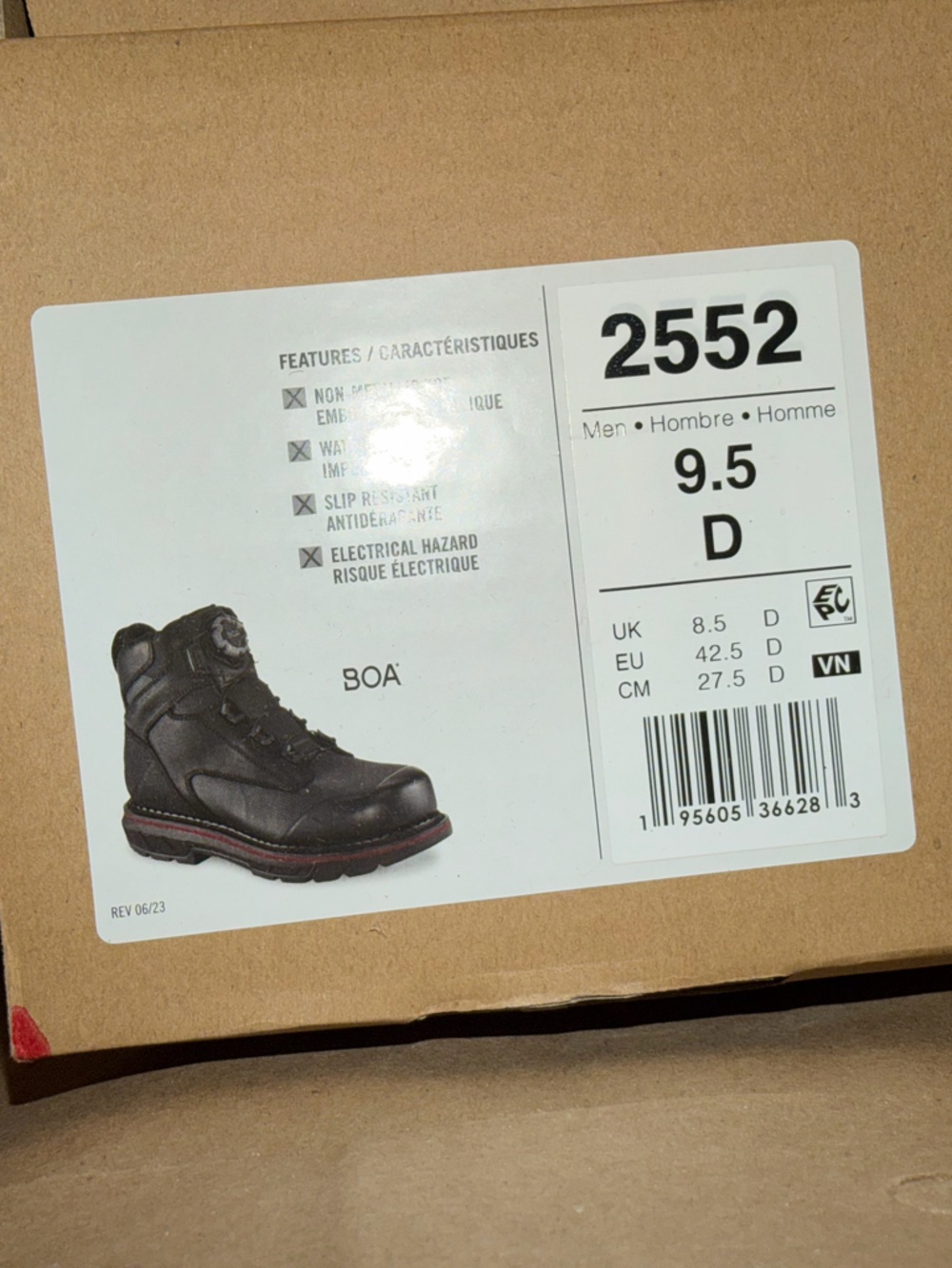 Red Wing Shoes Black Work Boots with Red Trim - Men's